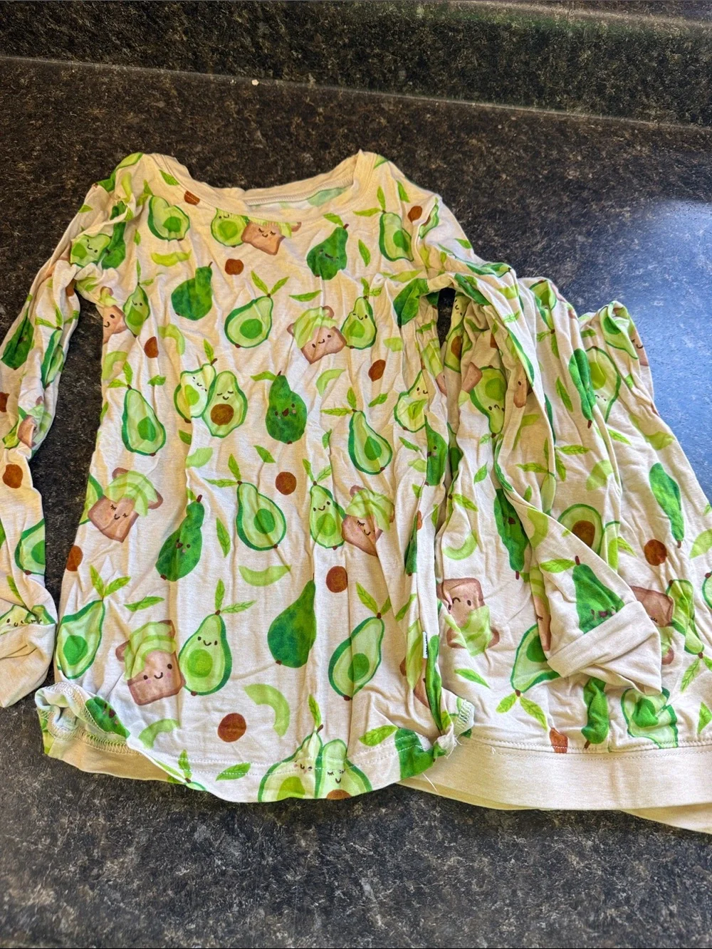 Little Sleepies Kids Avocado Print Long Sleeve Pajama Set - Green size 5/6
